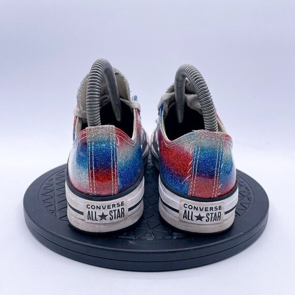 Converse CTAS Eva Lift OX Girls Size 3 Glitter Lace Up Low Sneaker Shoes - Picture 3 of 9